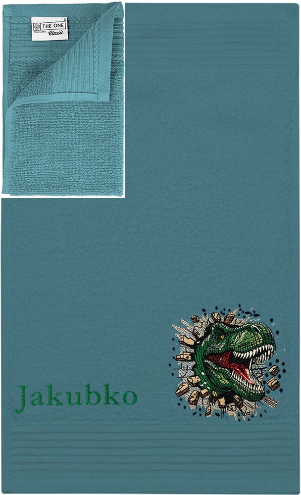 Personalizovateľný vyšívaný motív detský uterák, výšivka DINO REX